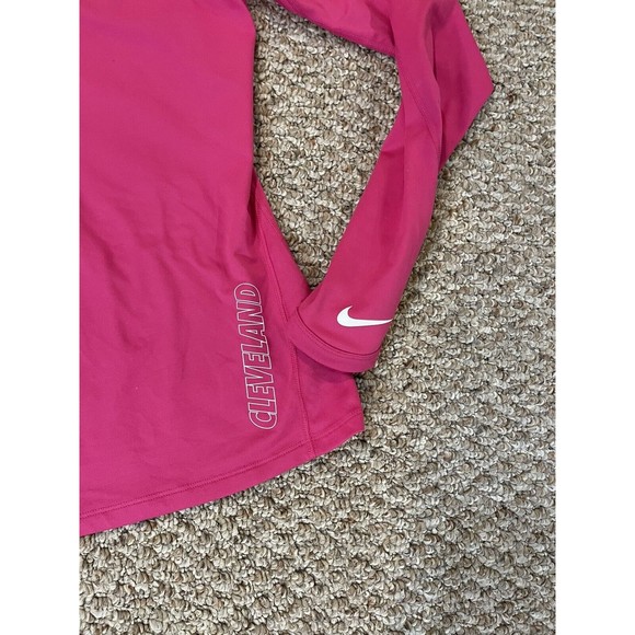 Cleveland Browns Nike Woman’s Longsleeve Dri-Fit Top Sz Med 1/4 Zip -PINK - Picture 3 of 4
